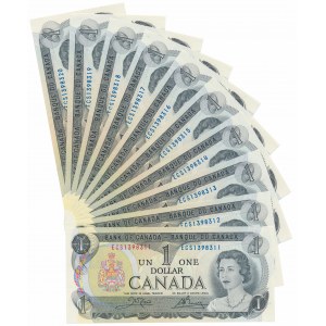 Kanada, 1 Dollar 1973 - fortlaufende Nummern (10pc)