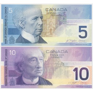 Kanada, 5 Dollars 2002 i 10 Dollars 2001 (2szt)