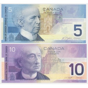 Kanada, 5 dolárov 2002 a 10 dolárov 2001 (2ks)