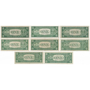 USA, 1 dolár 1935-1957 Strieborný certifikát (8 ks)