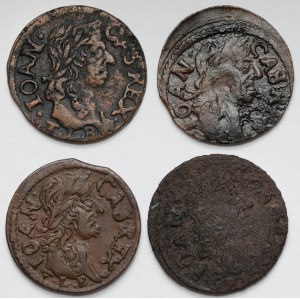 John II Casimir, Crown and Lithuanian Boratines 1661-1666 - set (4pcs)