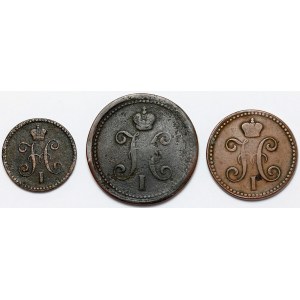 Russland, 1-3 Silberkopeken 1843, Satz (3Stück)