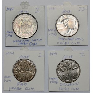 PRÓBA CuNi 10-20 złotych 1964-1973, zestaw (4szt)