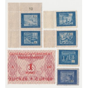 Generalna Gubernia, Pramienmarke - zestaw znaczków premiowych (7szt)