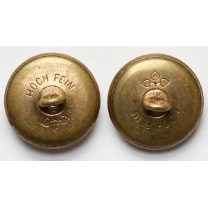 Austria, Buttons with coat of arms, Hoch Fein - set (2pcs)