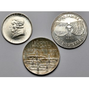 Rakúsko / Fínsko, strieborné mince 1932-1967 - sada (3ks)
