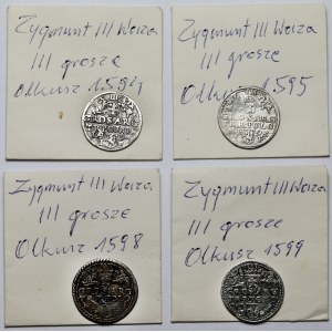 Sigismund III, Trojak Olkusz 1594-1599, set (4pcs)