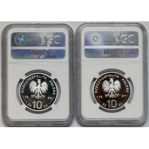 10 złotych 1997-1998 Batory i Waza - popiersie i półpostać (2szt)