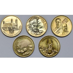 2 złote 1996-1997, zestaw (5szt)
