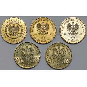 2 złote 1996-1997, zestaw (5szt)