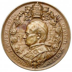 Medal, 10. Rocznica Cudu nad Wisłą / papież Pius XI 1930