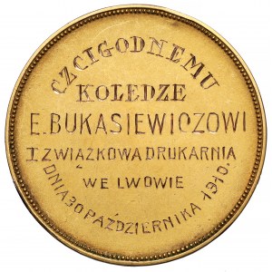 Medal ZŁOTO 1910 - Pamiątka Jubileuszu 50-lecia Pracy Zawodowej