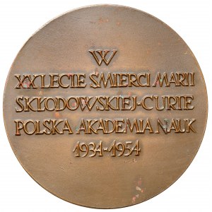 Medaila, Marie Skłodowska-Curie 1954