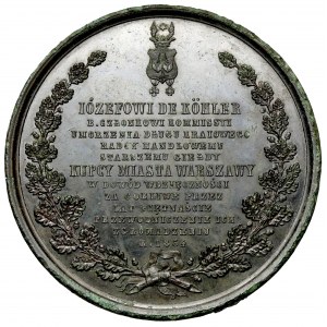 Medal, Józef de Köhler - Kupcy Miasta Warszawy 1854