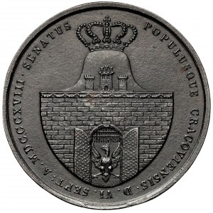 Odlew w żeliwie medalu - Komisarze Wolnego Miasta Krakowa 1818