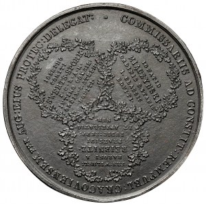 Odlew w żeliwie medalu - Komisarze Wolnego Miasta Krakowa 1818