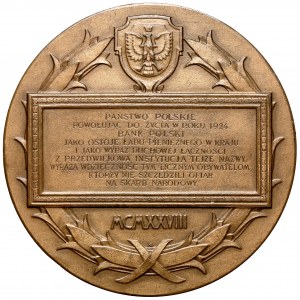 Medaille, 100. Jahrestag der Bank von Polen, Lubecki-Jelski 1928
