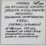 Medaila, Jozef Pilsudski, výročie úmrtia 1936 - strieborná - RARE