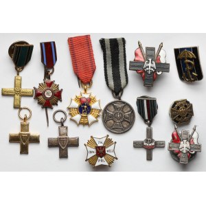 Polská lidová republika, sada miniaturních odznaků a medailí