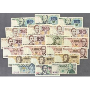PRL, zestaw banknotów (21szt)