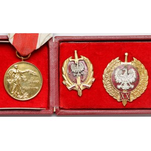 Polská lidová republika, sada odznaků a medailí (3ks)