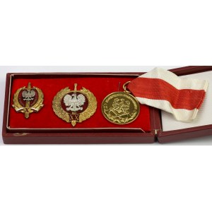 Polská lidová republika, sada odznaků a medailí (3ks)
