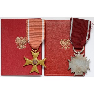 People's Republic of Poland, Order of Polonia Restituta cl.V and Silver Cross of Merit + ID cards, set (2pcs)