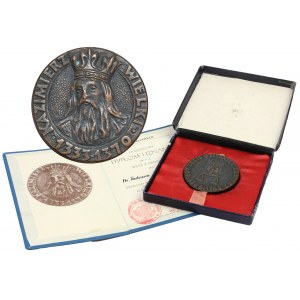 Medaille + Anerkennungsurkunde, 600 Jahre Bezirk Kleparz 1966