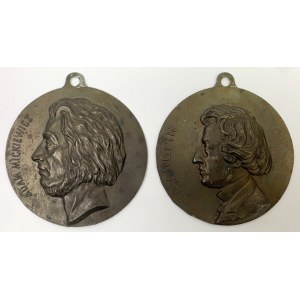 Medailóny (8,5cm) Chopin, Mickiewicz (2ks)