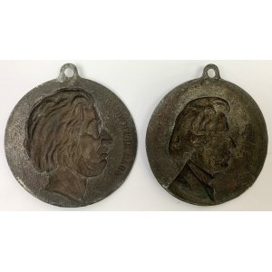Medaliony (8,5cm) Chopin, Mickiewicz (2szt)
