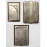 Silver, Poland, Krupski and Matulewicz et al, Warsaw - silver cigarette cases (3pcs)