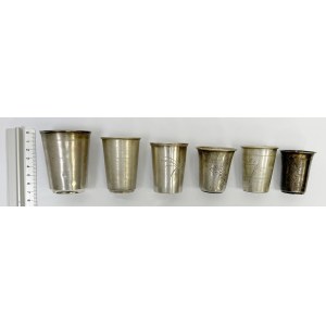 Silver, Poland Russia, Glasses - set (6pcs)