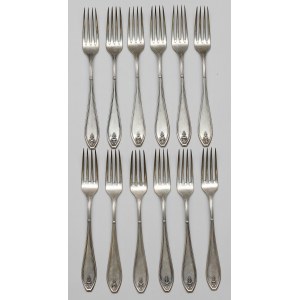 Silver, Piotr Lątkowski, Warsaw - set of forks (12pcs)