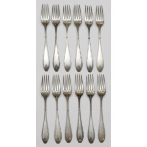 Silver, Piotr Lątkowski, Warsaw - set of forks (12pcs)