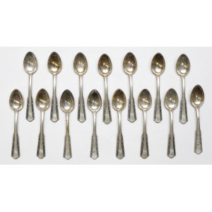 Silver, Piotr Lątkowski and unidentified contractor, Warsaw - set of black coffee spoons (15pcs)