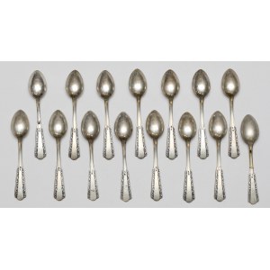 Silver, Piotr Lątkowski and unidentified contractor, Warsaw - set of black coffee spoons (15pcs)