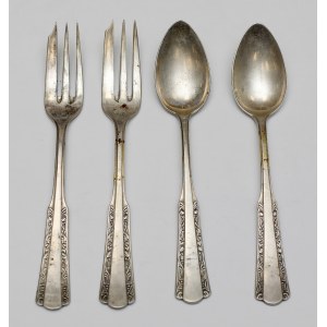 Silver, Piotr Lątkowski, Warsaw, Dessert forks and spoons (4pcs)