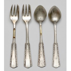 Silver, Piotr Lątkowski, Warsaw, Dessert forks and spoons (4pcs)
