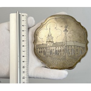 Silver, Poland, Warsaw - a box with a representation of the Royal Castle and the Sigismund's Column