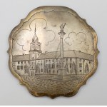 Silber, Polen, Warschau - Dose mit einer Darstellung des Königsschlosses und der Sigismund-Säule