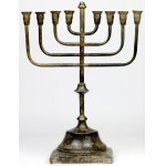 Silver, Poland, Krakow, Hanukkah Candlestick - Sina Herzog and Son Silverware Factory