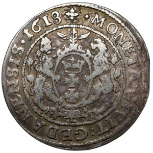 Sigismund III Vasa, Ort Gdansk 1618 - Moustache - b.rare