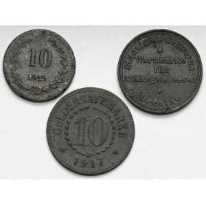 Bydgoszcz, Breslau and Poznan, 10 fenig and gas mark 1917-1921 - set (3pcs)