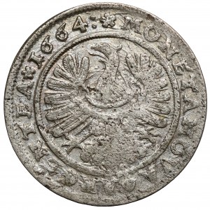 Silesia, Chrystian of Wallachia, 15 krajcars 1664, Brzeg - flower