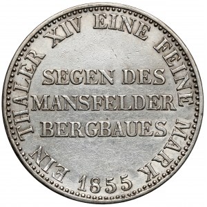 Prusko, Fridrich Vilém IV, Thaler 1855 - hornictví