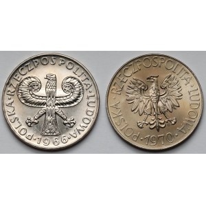 10 Gold 1966 Kleine Säule und 1970 Kosciuszko (2 Stck.)