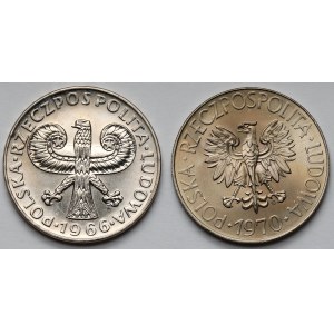 10 złotych 1966 Mała Kolumna i 1970 Kościuszko (2szt)