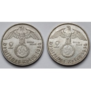 Nemecko, 2 marky 1936 - sada (2ks)
