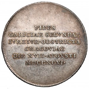 Halič, žeton (25 mm) na památku pocty v Krakově 1796
