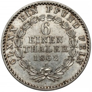 Anhalt-Bernburg, 1/6 thaler 1862-A